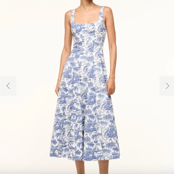 Staud Wells Dress Blue Toile NWT - Picture 1 of 5